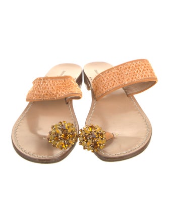 Emanuela Caruso Suede Crystal Embellishments Slides