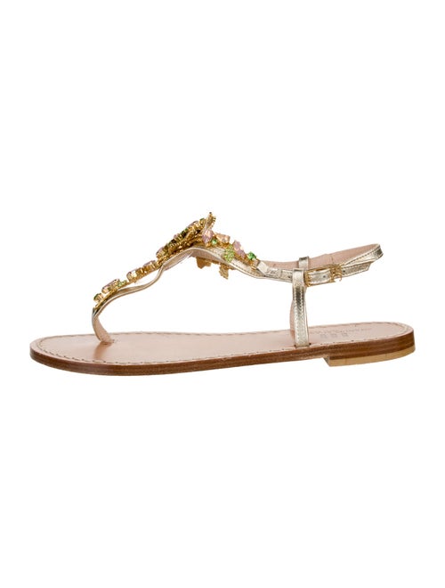 Emanuela Caruso Leather T-Strap Sandals