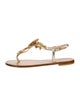 Emanuela Caruso Leather T-Strap Sandals