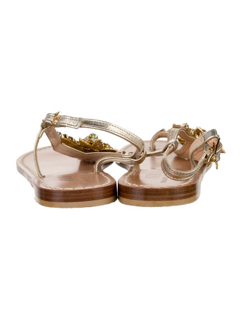 Emanuela Caruso Leather T-Strap Sandals