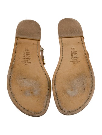 Emanuela Caruso Leather T-Strap Sandals