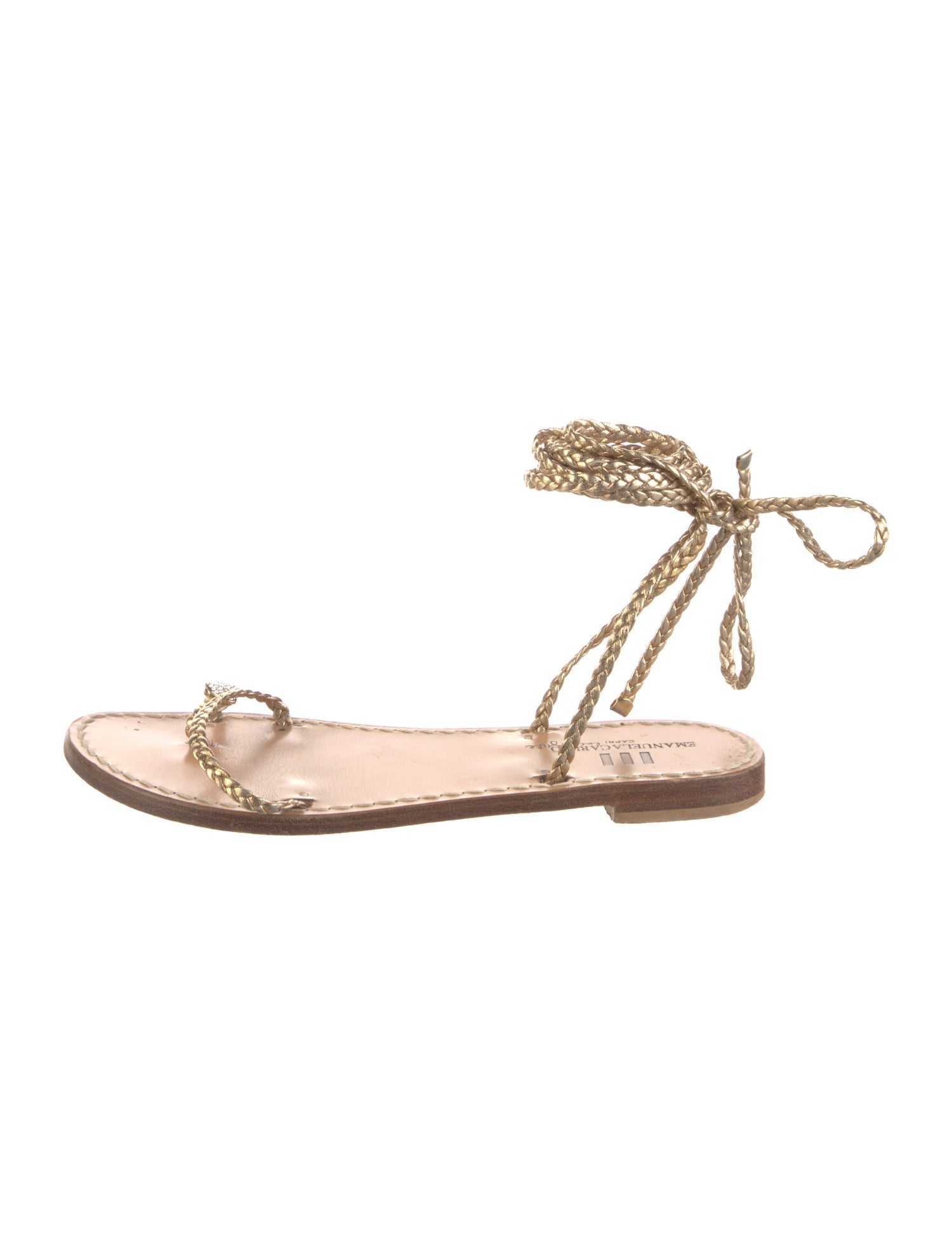 Emanuela Caruso Leather Braided Accents Gladiator Sandals