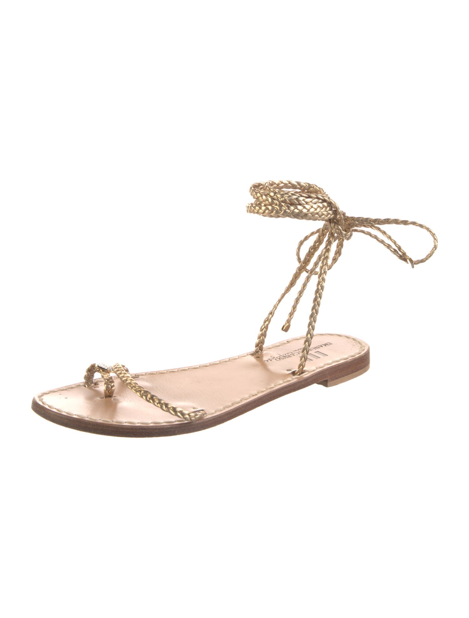 Emanuela Caruso Leather Braided Accents Gladiator Sandals