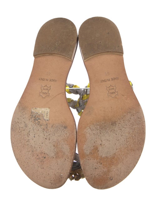 Emanuela Caruso Leather Crystal Embellishments Slides