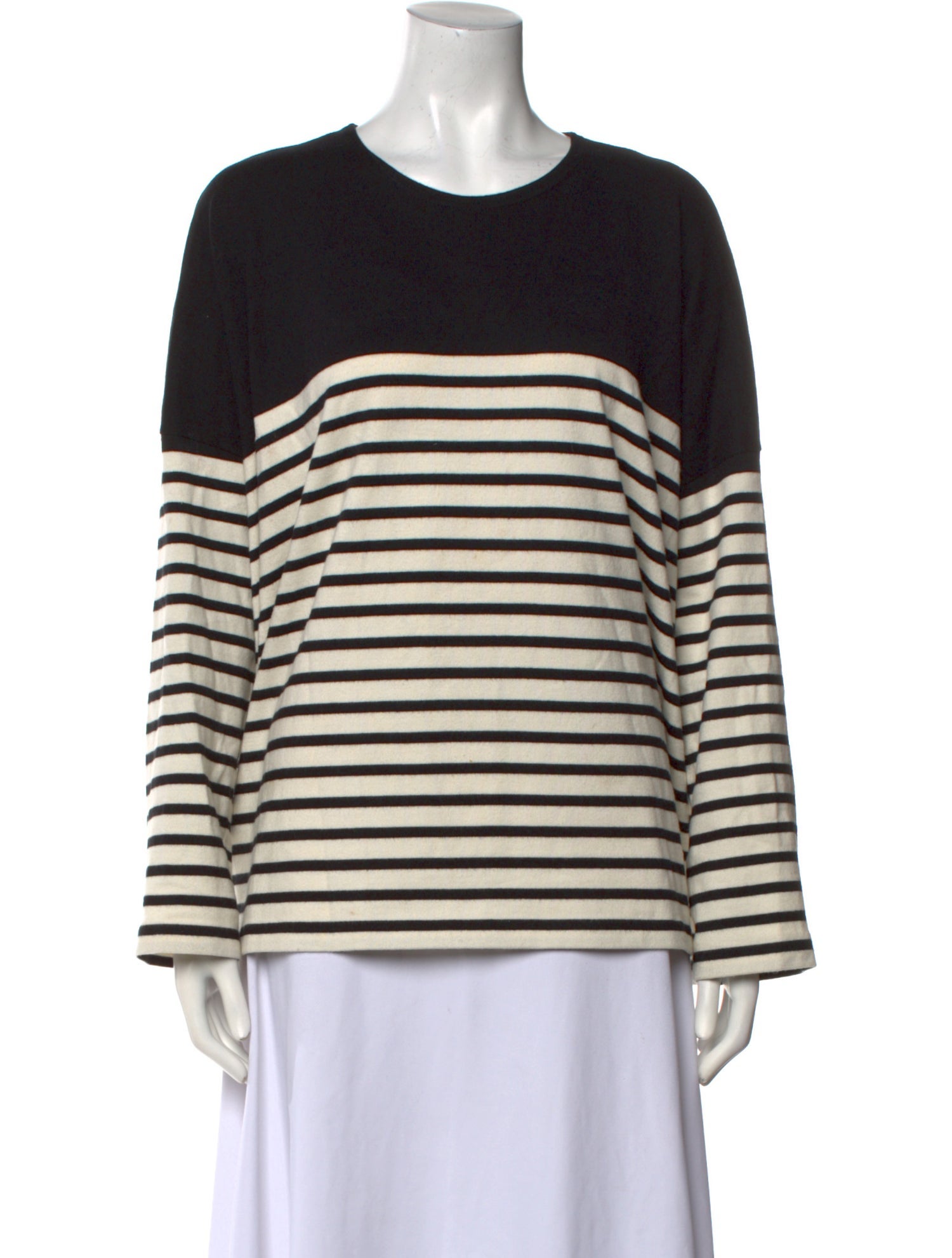 École de Curiosités Striped Scoop Neck Sweater