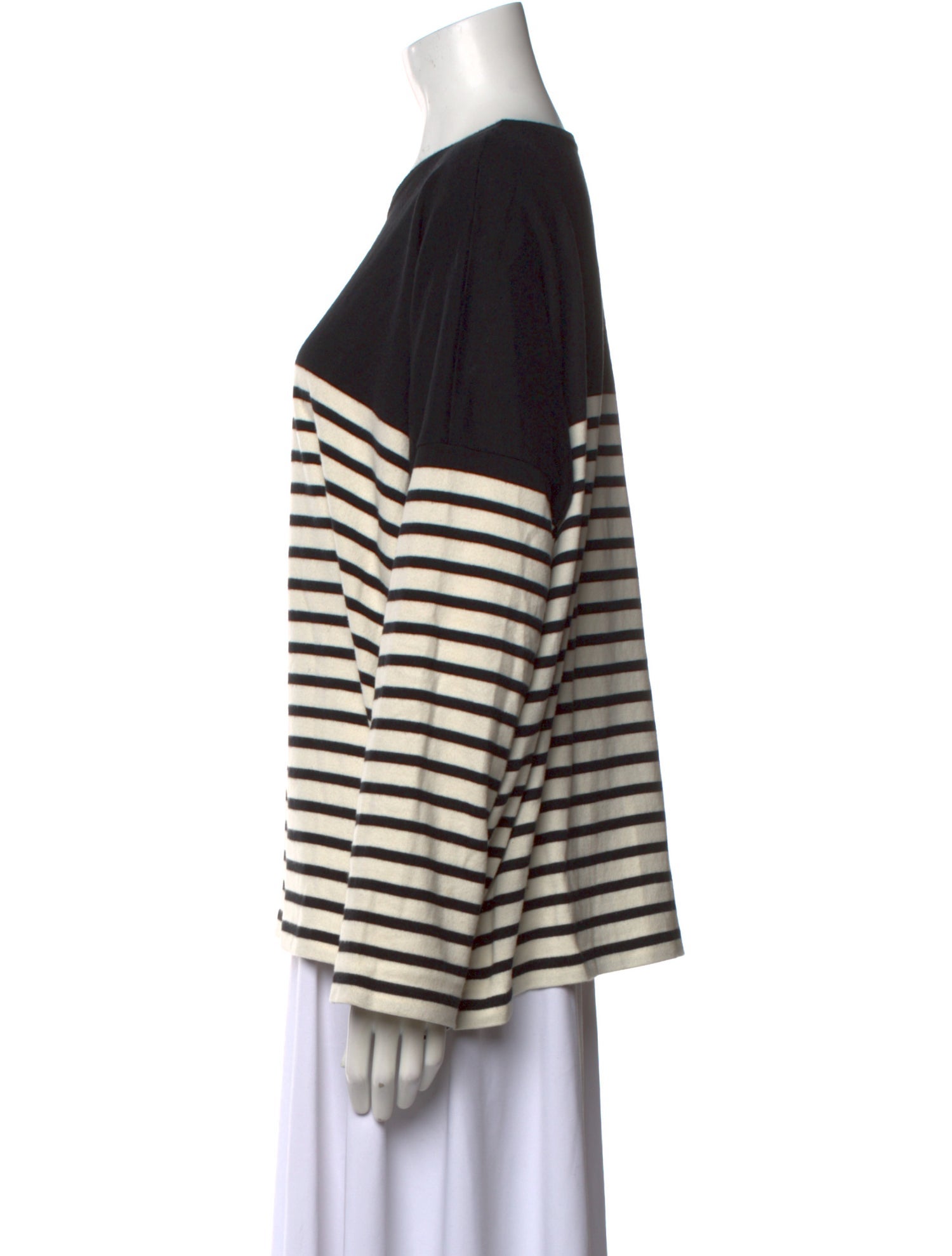 École de Curiosités Striped Scoop Neck Sweater