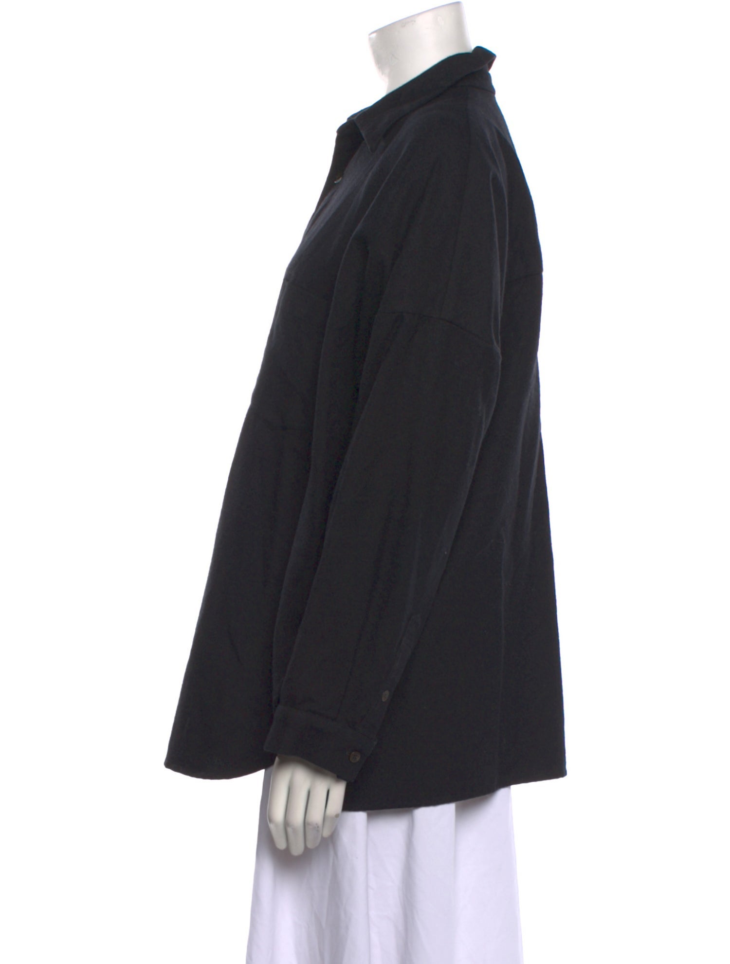 École de Curiosités Wool Long Sleeve Button-Up Top