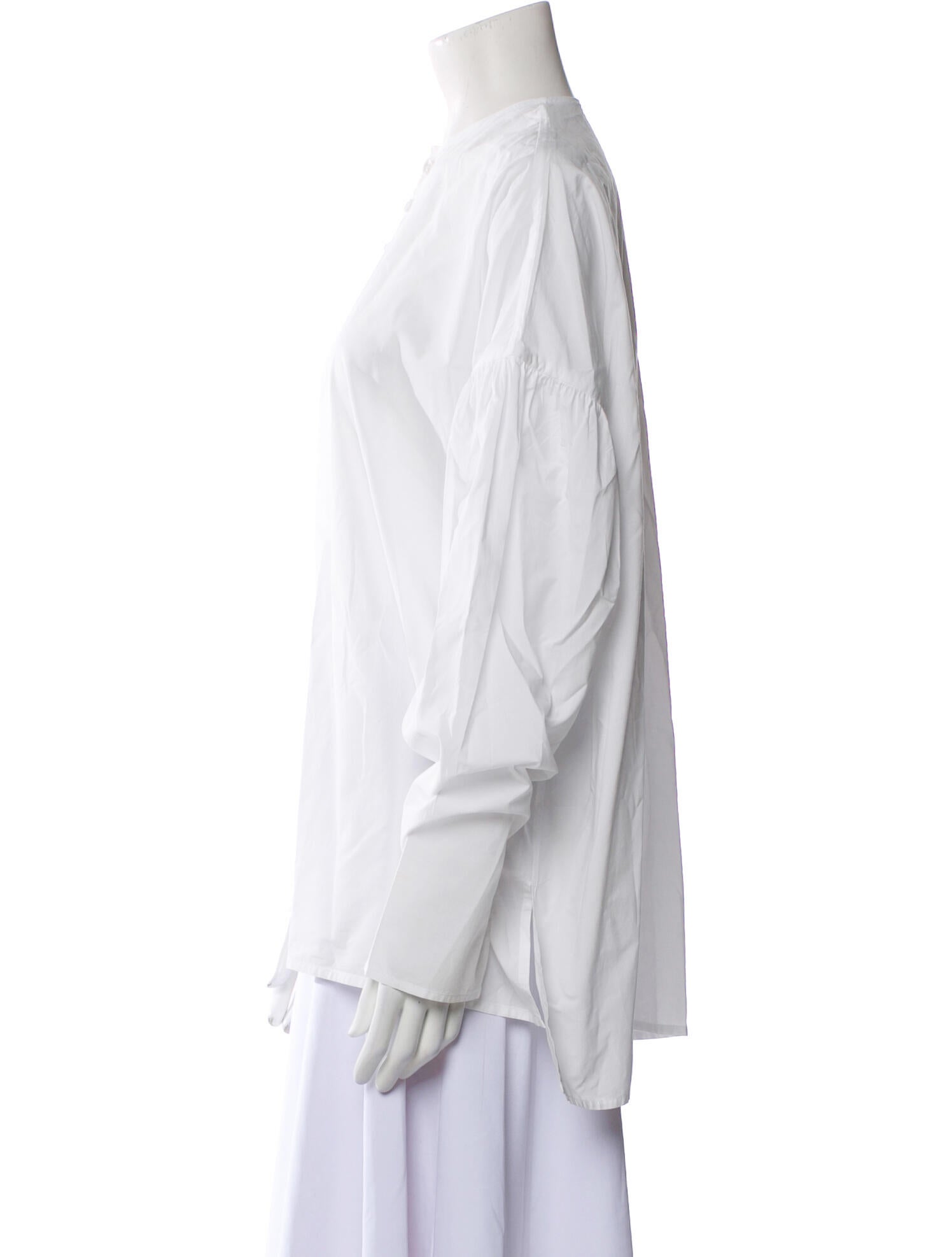 École de Curiosités Mock Neck Long Sleeve Blouse