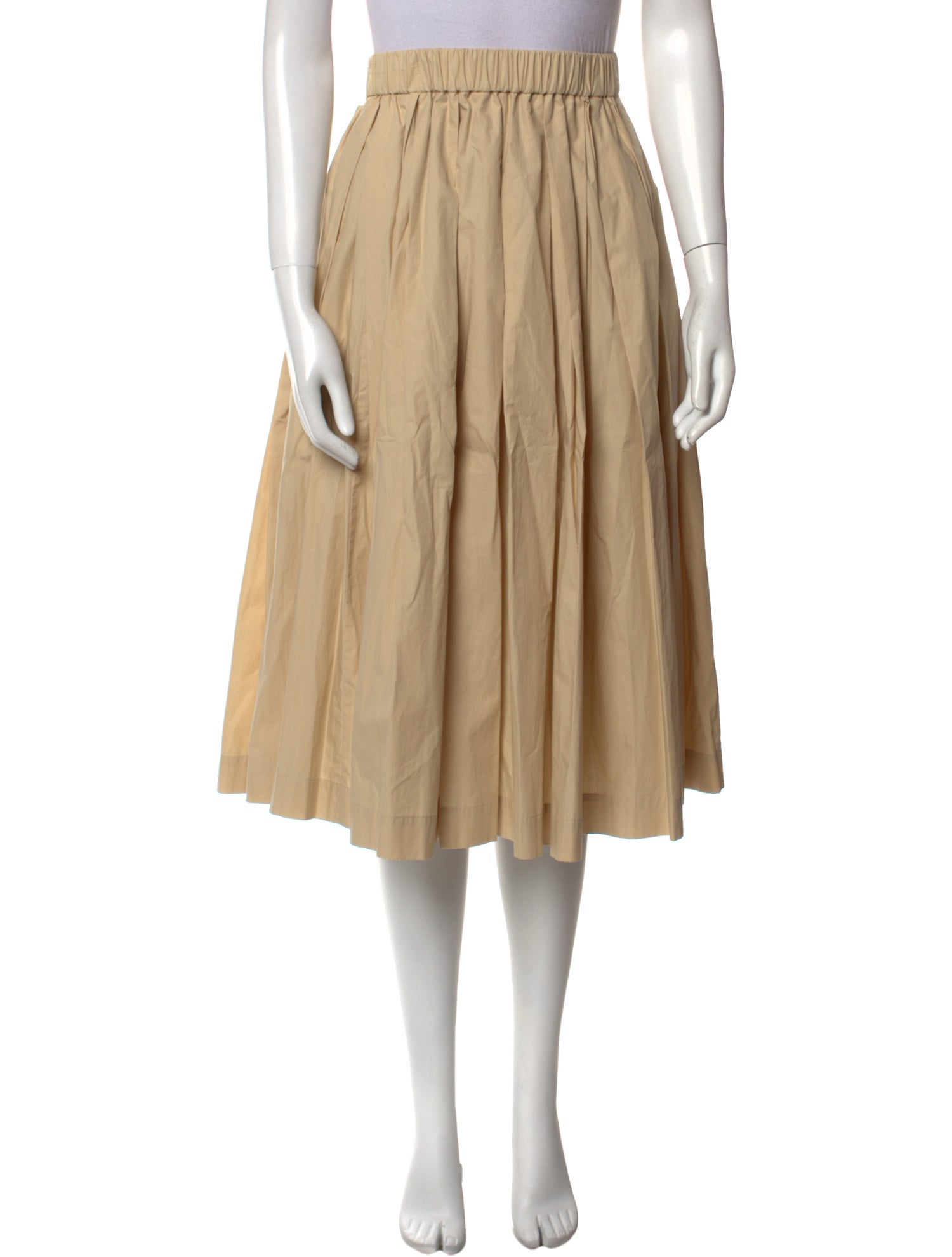 École de Curiosités Pleated Accents Knee-Length Skirt