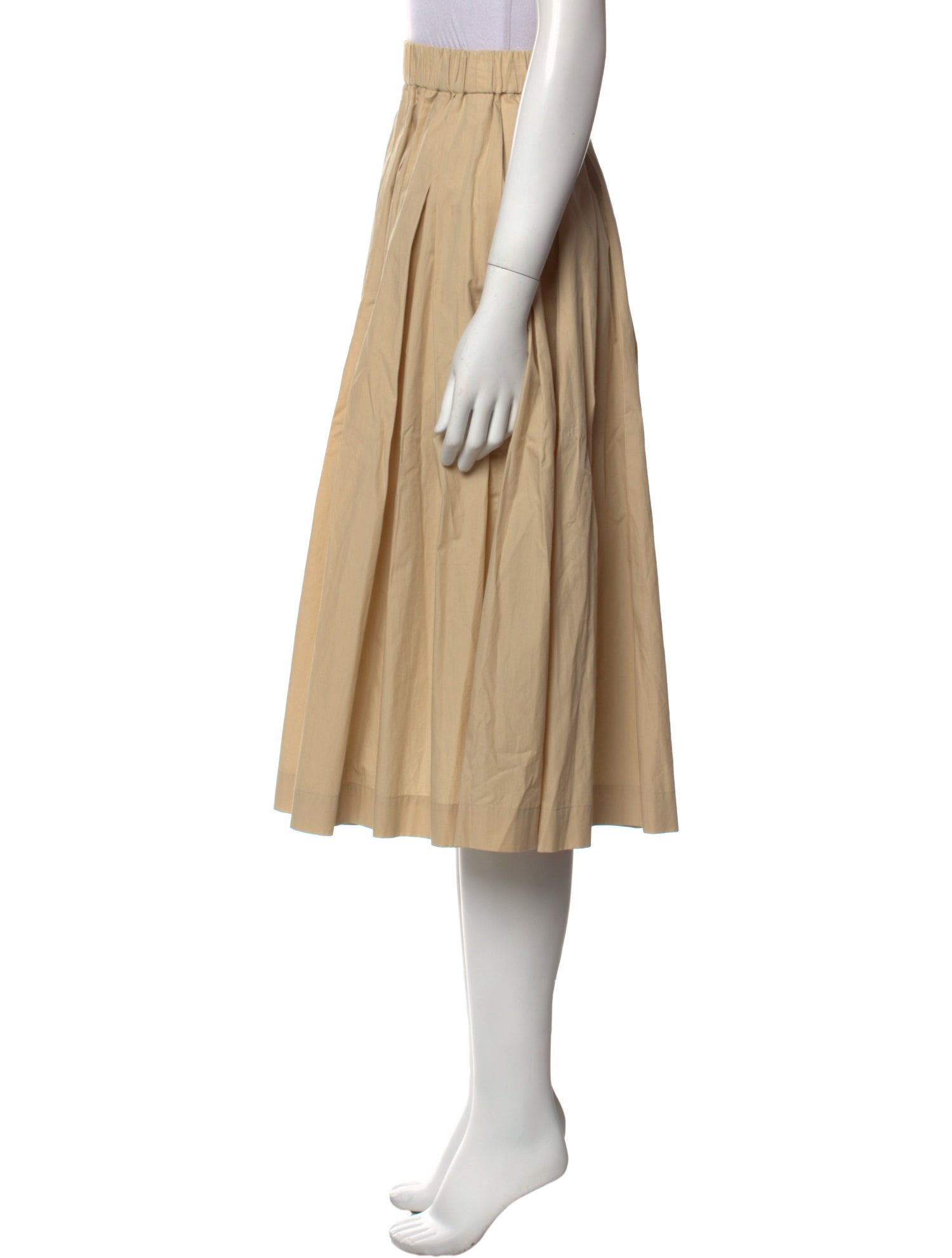 École de Curiosités Pleated Accents Knee-Length Skirt