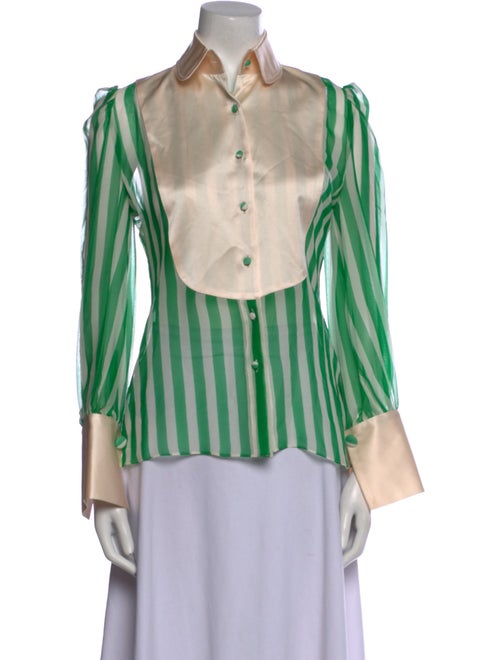 Edeltrud Hofmann Silk Striped Button-Up Top