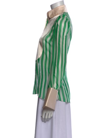 Edeltrud Hofmann Silk Striped Button-Up Top