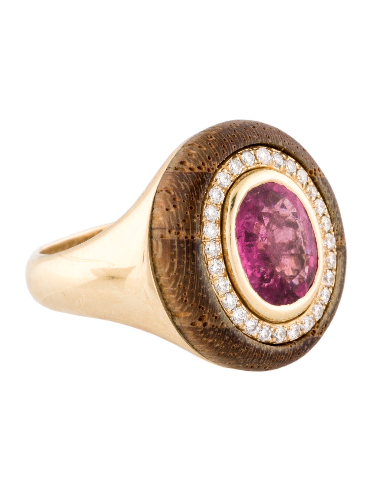 Eden Presley 14K Tourmaline, Diamond & Wood Cocktail Ring
