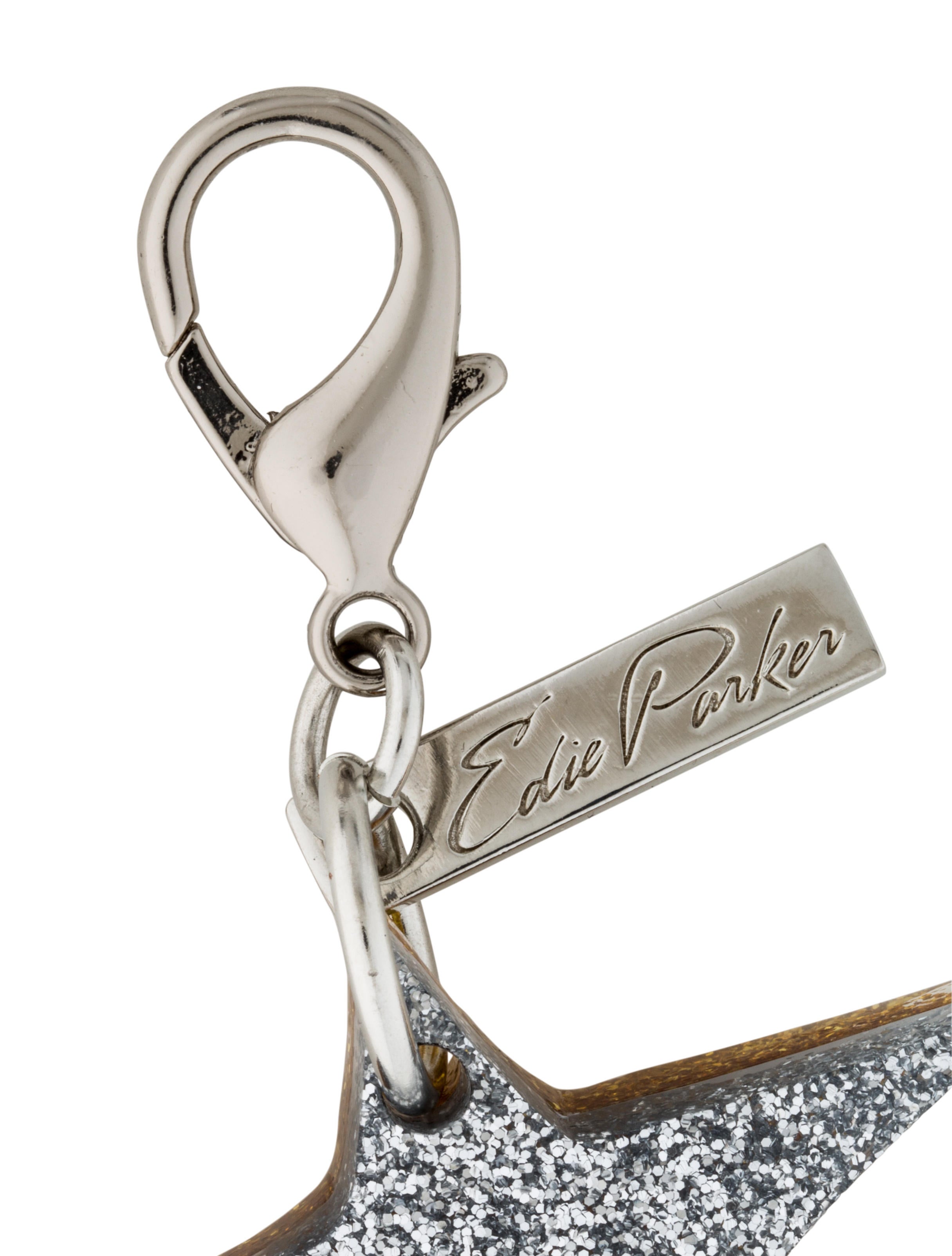 Edie Parker Shooting Star Keychain Black Keychains, Accessories