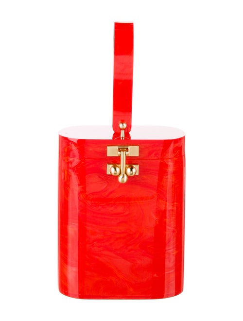 Edie Parker Acrylic Mini Clutch Orange