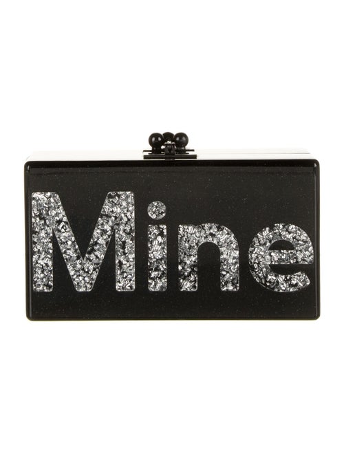 Edie Parker Acrylic Box Clutch Black