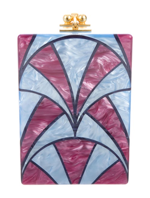 Edie Parker Acrylic Box Clutch Blue