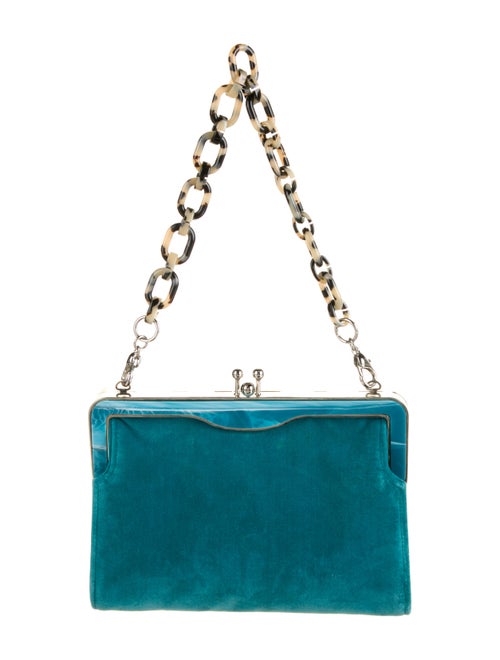 Edie Parker Velvet Handle Bag Green
