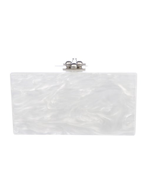 Edie Parker Jean Acrylic Box Clutch White
