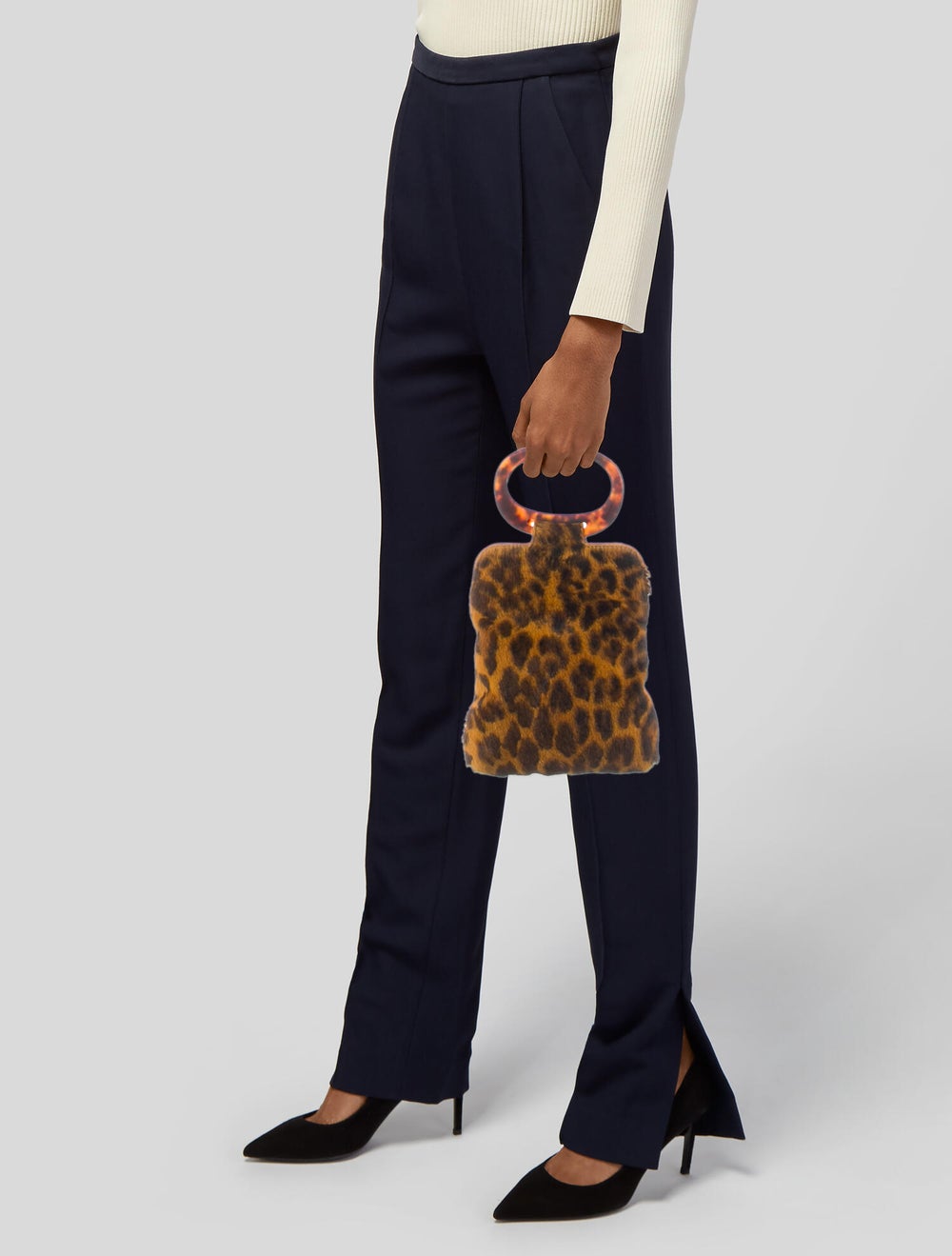 Edie Parker Animal Print Ponyhair Handle Bag - image 2