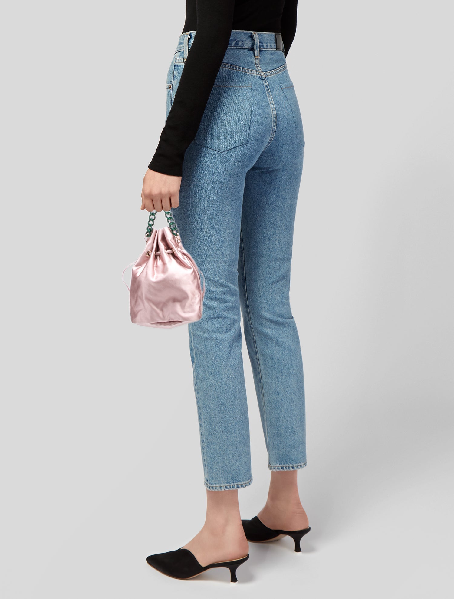 Edie Parker Satin Top Handle Bag