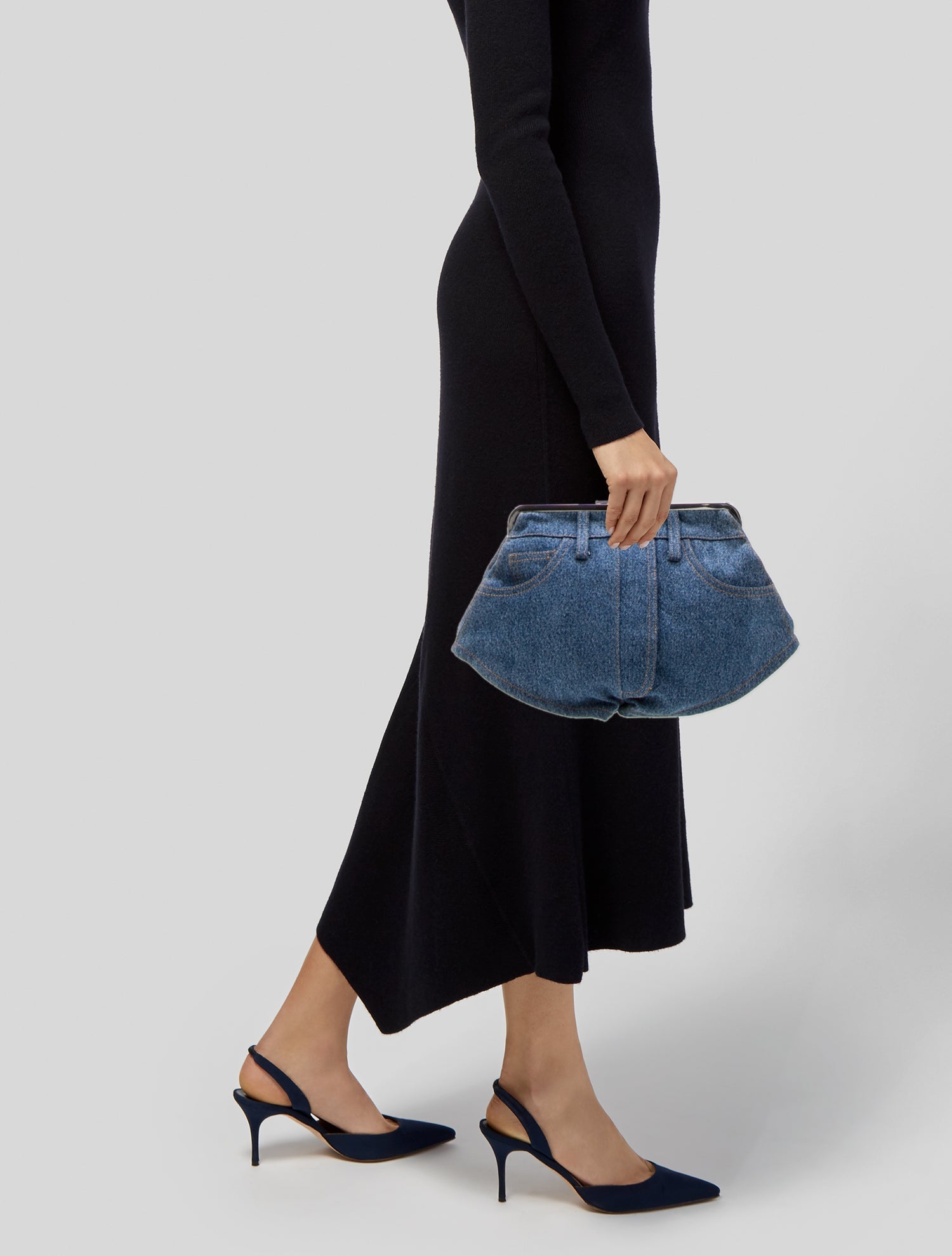 Edie Parker Denim Shoulder Bag