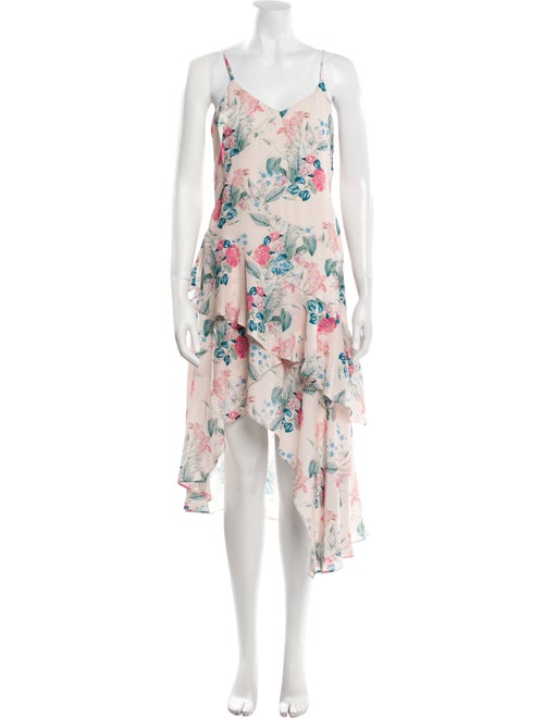 Edie Parker Floral Print Midi Length Dress