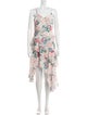 Edie Parker Floral Print Midi Length Dress