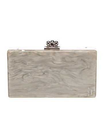 Pre-owned Edie Parker Acrylic Minaudière In Pink