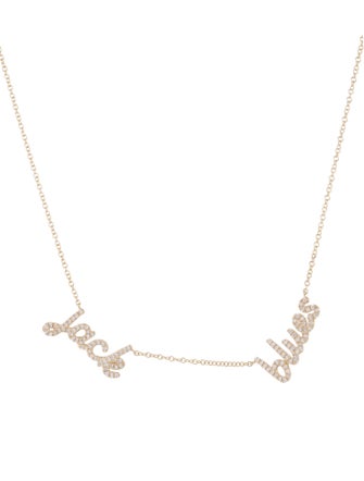 EF Collection 14K Diamond Double Script Name Pendant Necklace
