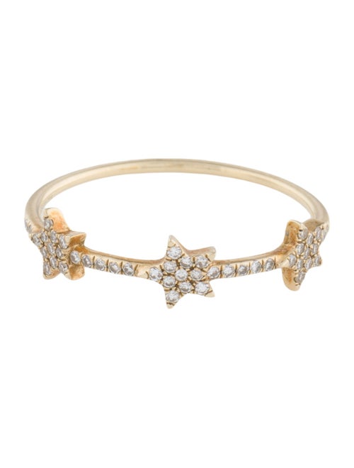 EF Collection 14K Diamond Triple Star Stack Ring