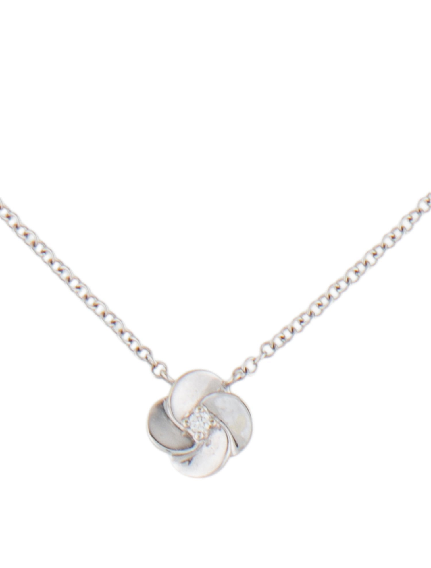 EF Collection 14K Diamond Flower Pendant Necklace