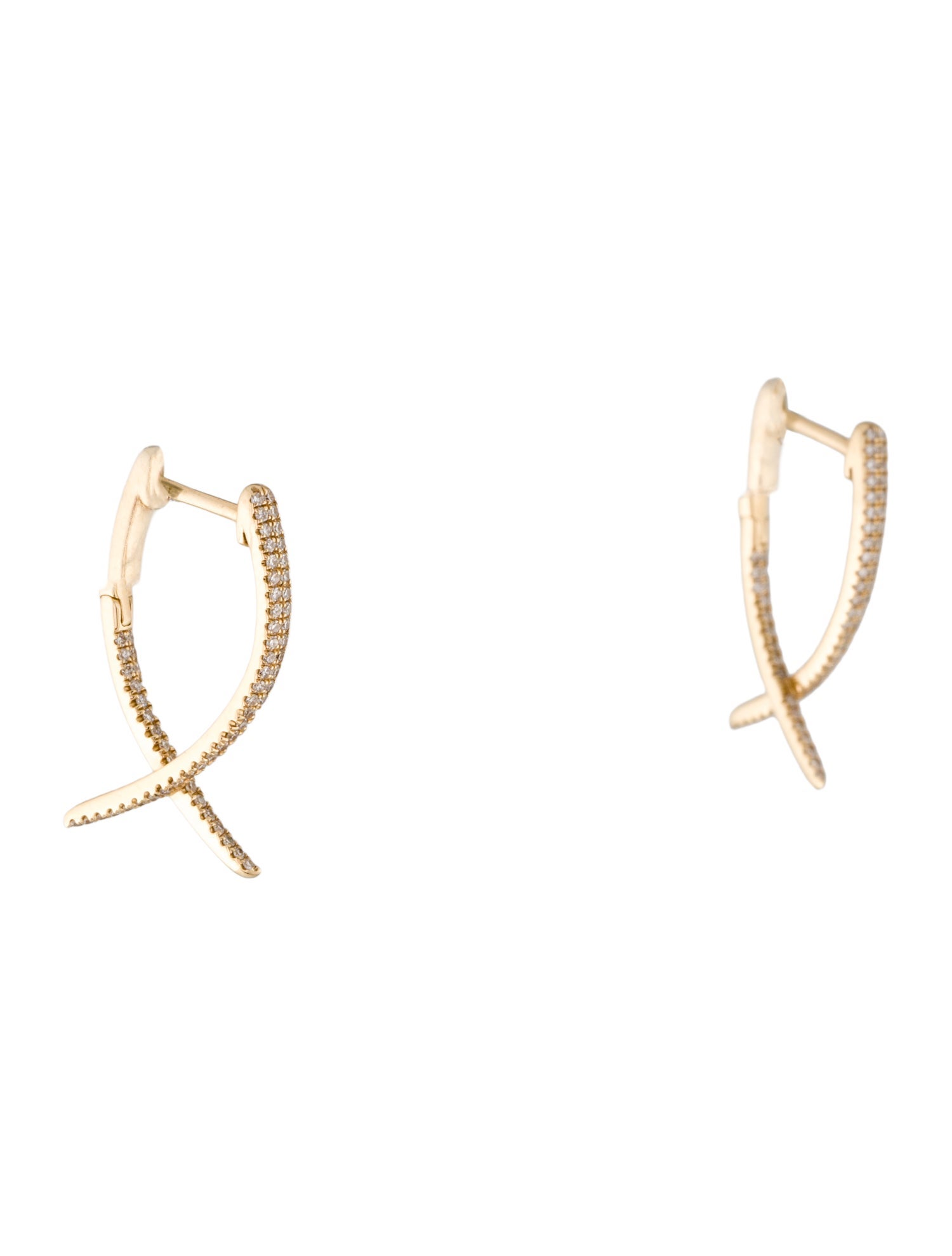 EF Collection 14K Diamond Loop Hoop Earrings