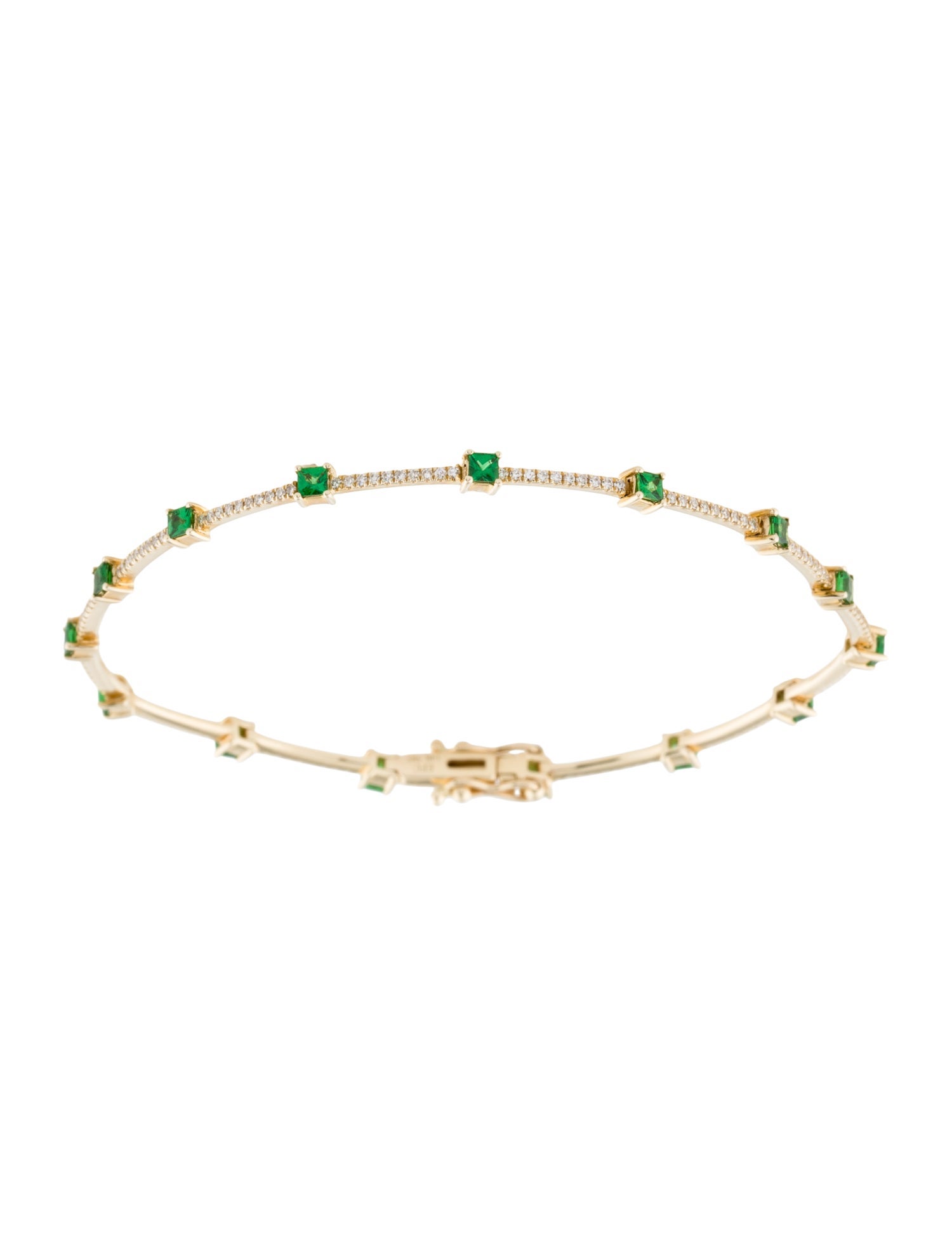 EF Collection 14K Tsavorite Garnet & Diamond Station Bracelet