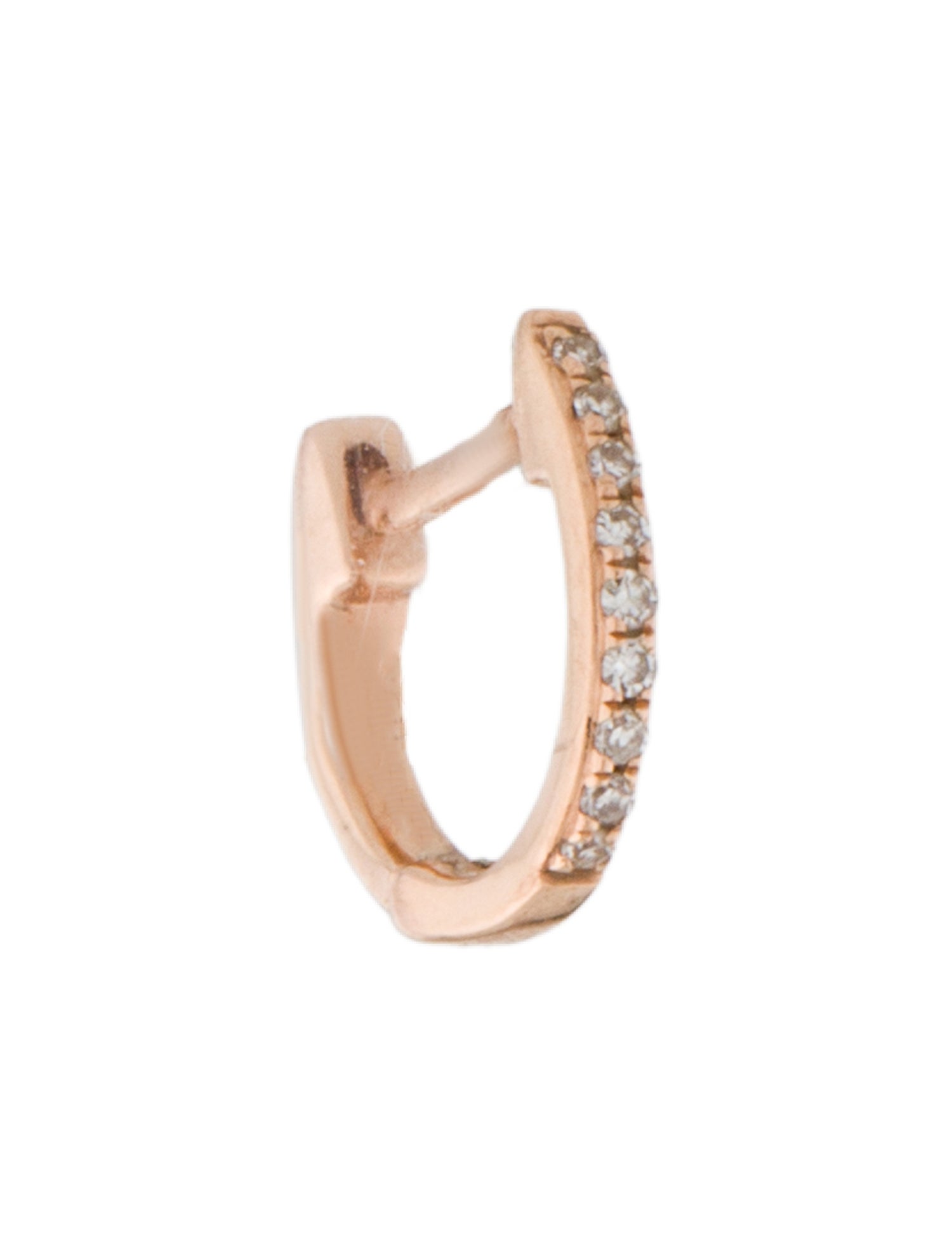 EF Collection 14k Diamond Mini Huggie Earring