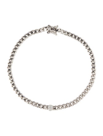 EF Collection 14K Diamond Cluster Curb Chain Bracelet