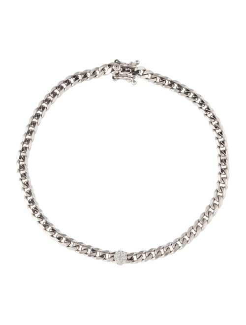 EF Collection 14K Diamond Cluster Curb Chain Bracelet