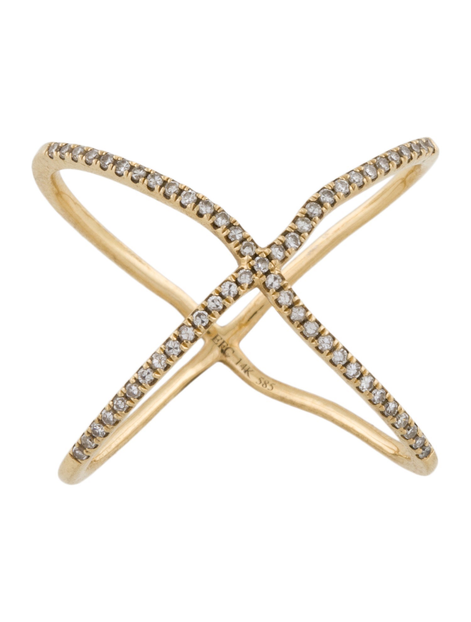 EF Collection 14K Diamond X Cocktail Ring
