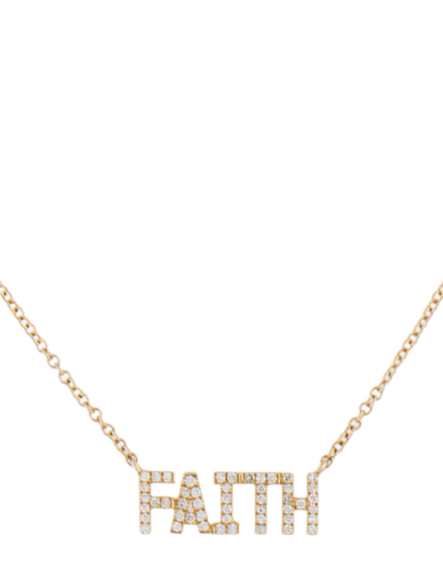 EF Collection 14K Diamond 'FAITH' Pendant Necklace