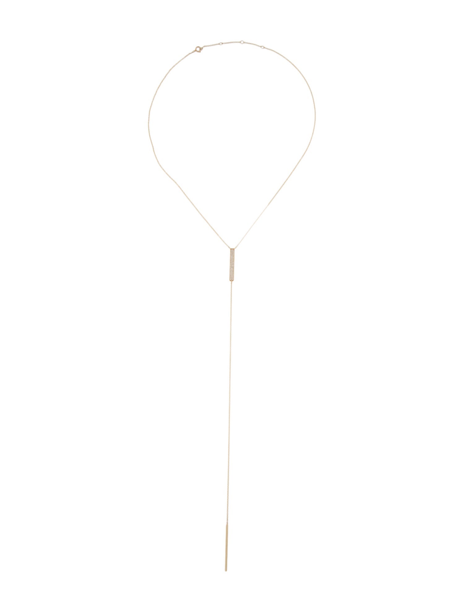 EF Collection 14K Diamond Bar Lariat Necklace