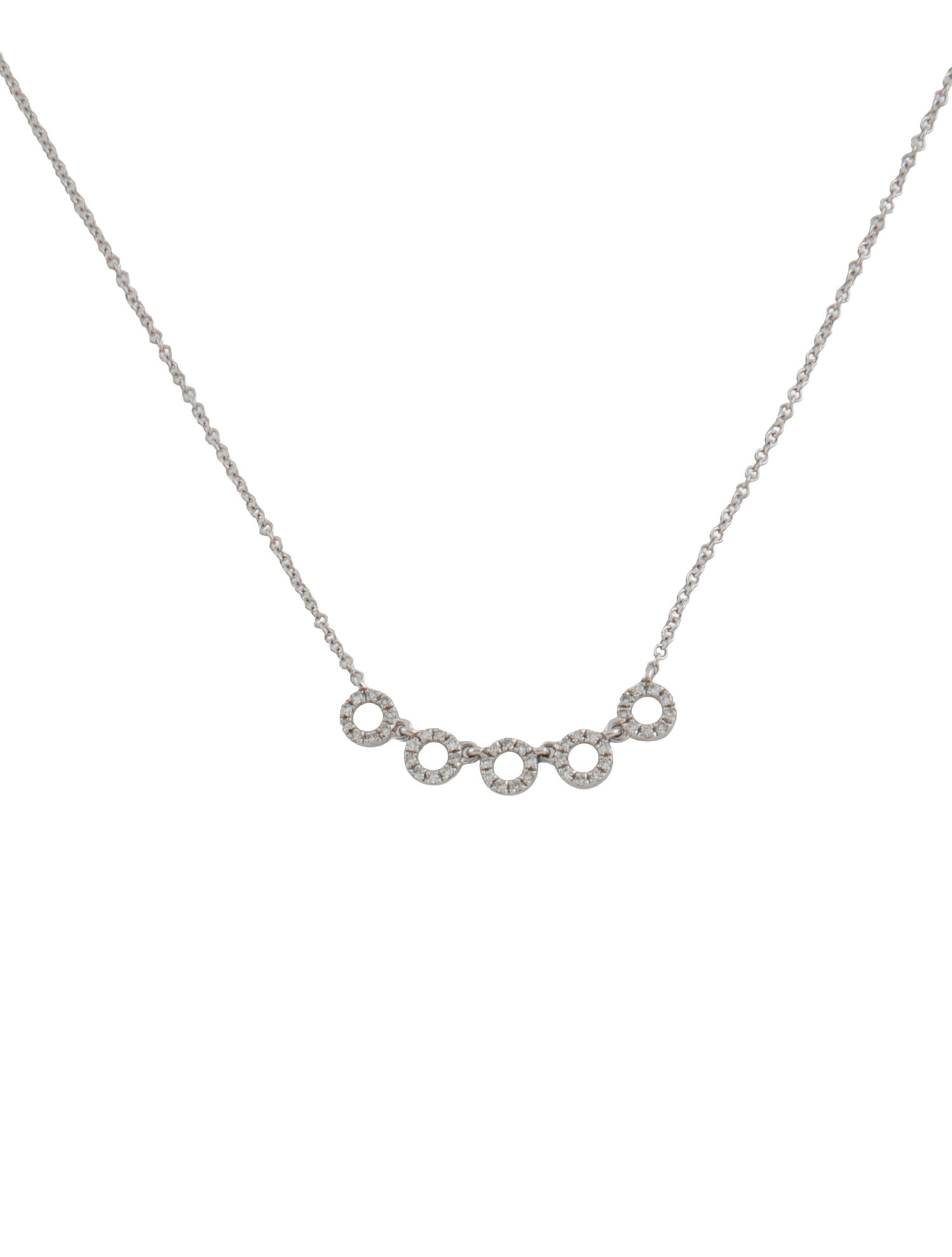EF Collection 14K Diamond Open Circle Pendant Necklace