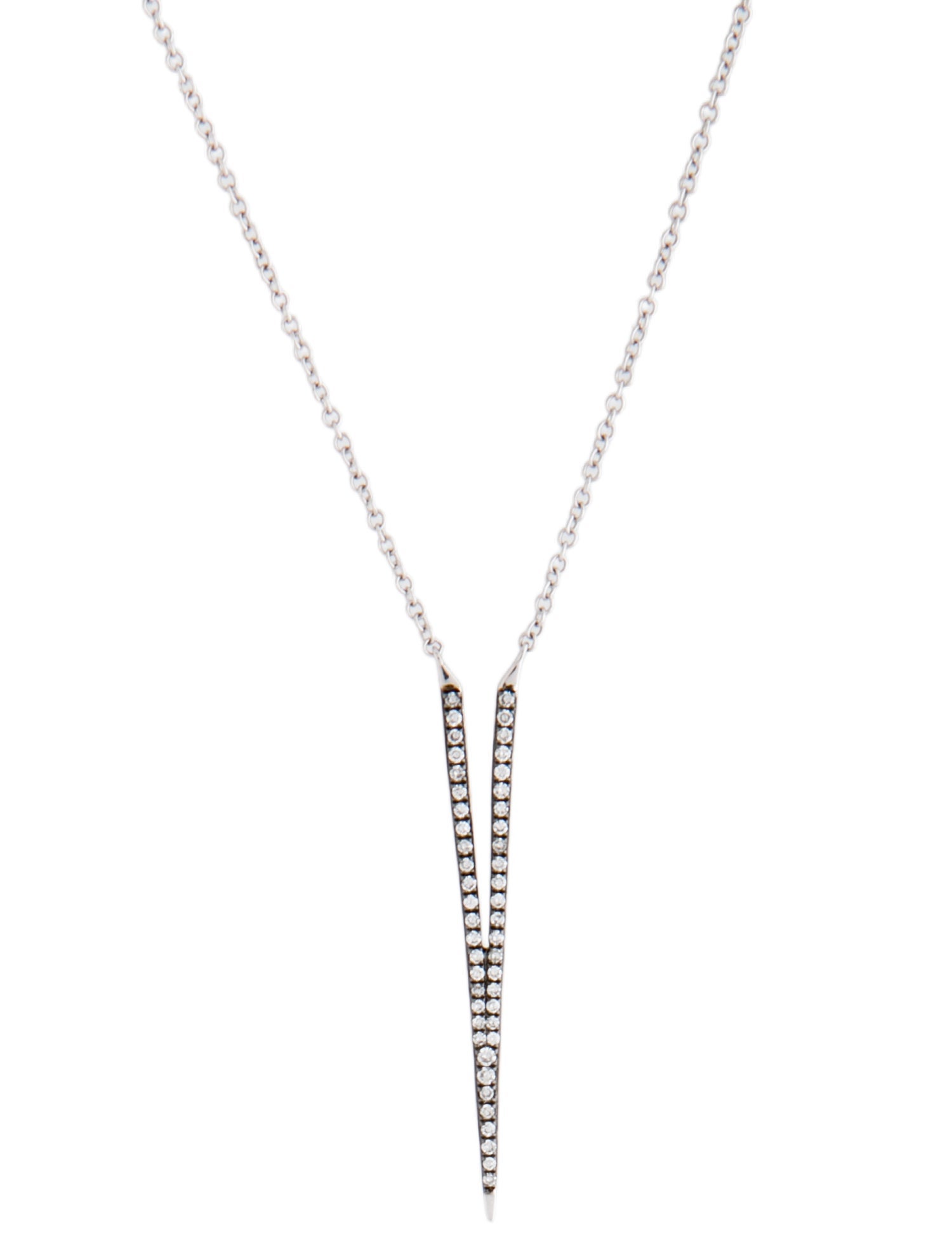 EF Collection 14K Diamond Split Dagger Pendant Necklace