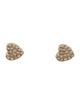 EF Collection 14K Diamond Baby Heart Stud Earrings
