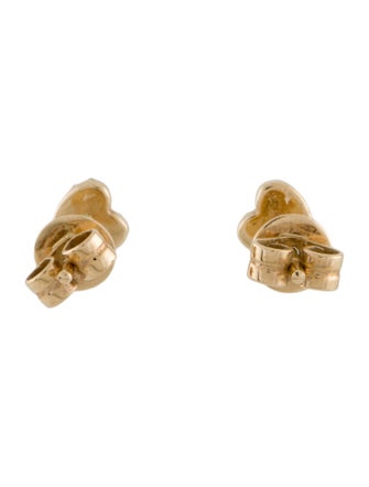 EF Collection 14K Diamond Baby Heart Stud Earrings