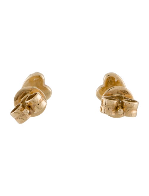EF Collection 14K Diamond Baby Heart Stud Earrings