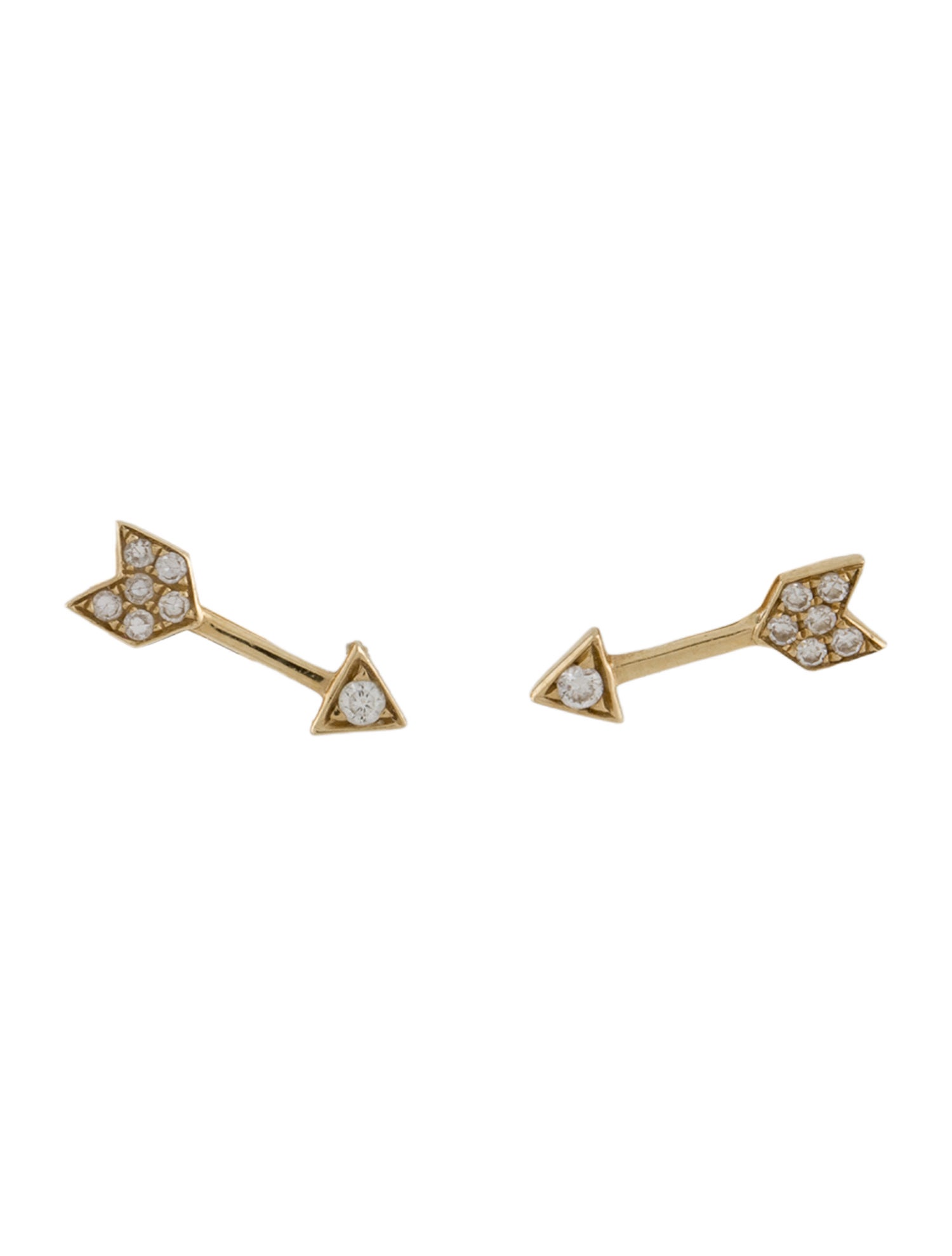 EF Collection 14K Diamond Mini Arrow Stud Earrings