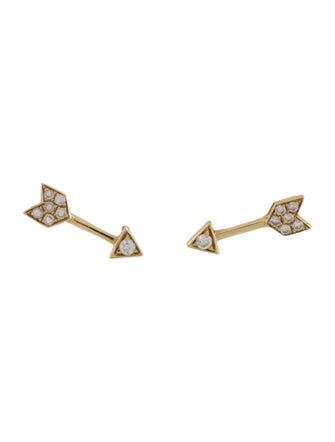 EF Collection 14K Diamond Mini Arrow Stud Earrings
