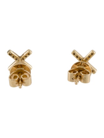 EF Collection 14K Diamond Initial 'X' Stud Earrings