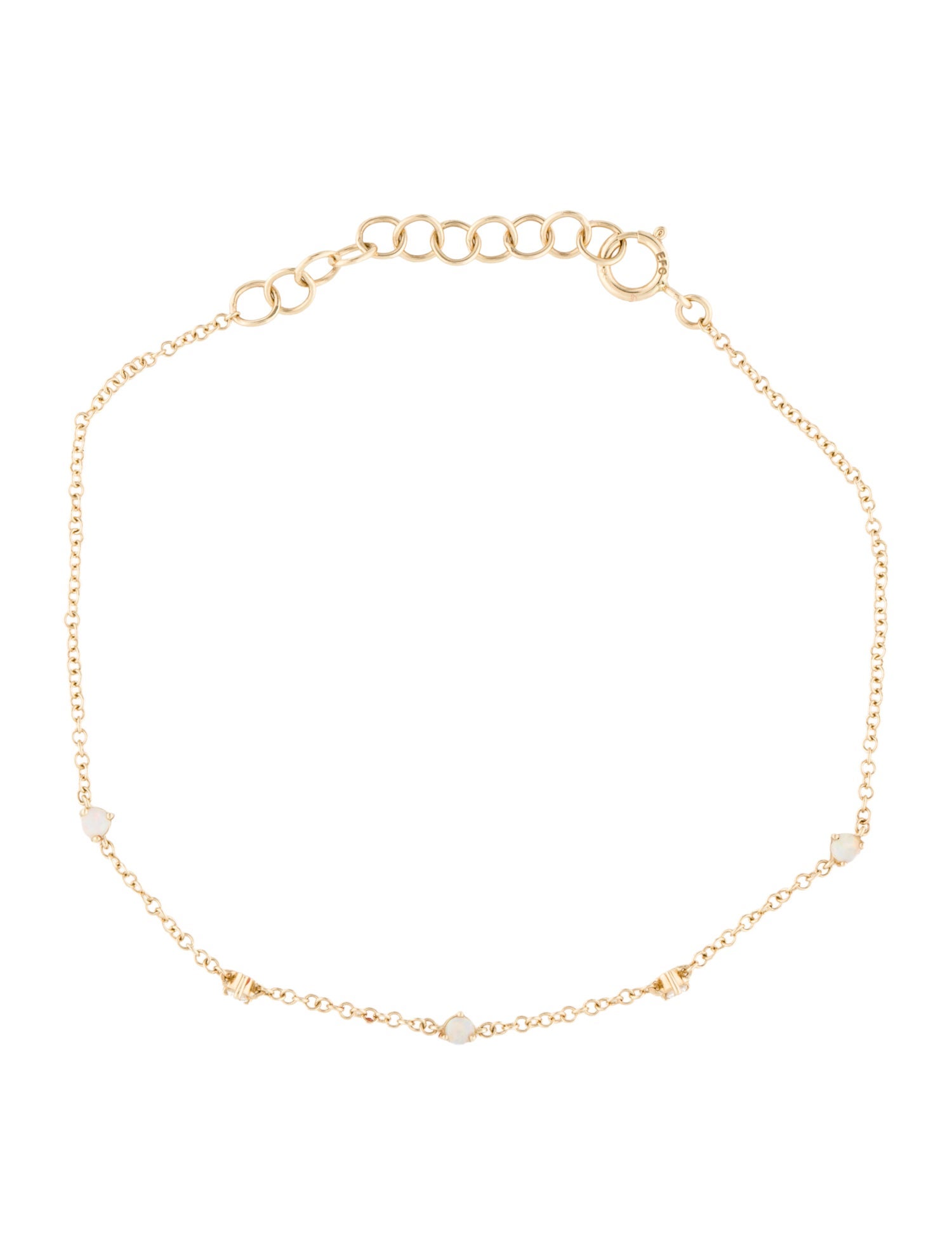 EF Collection 14K Opal & Diamond Link Bracelet