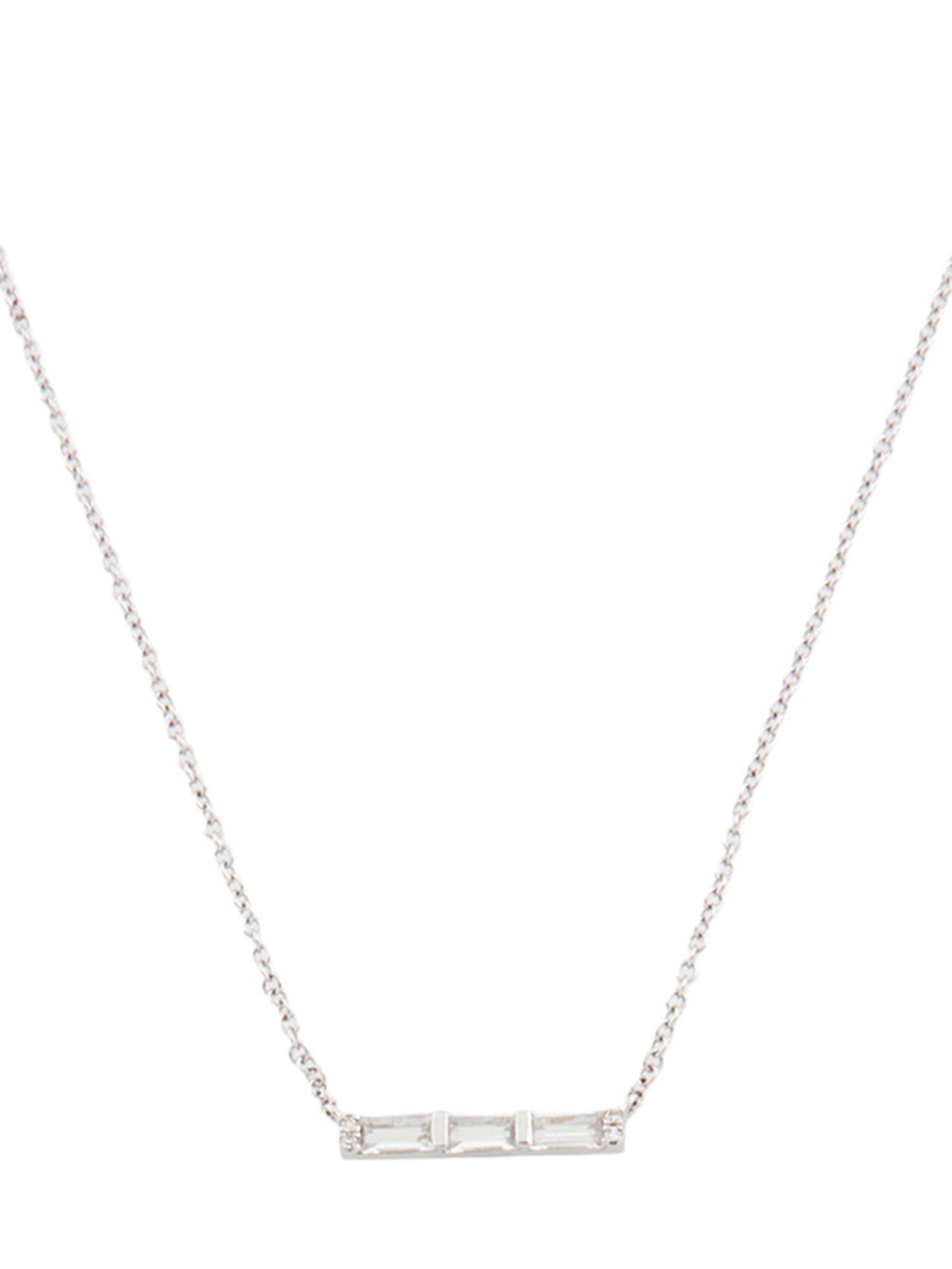 EF Collection 14K Quartz & Diamond Bar Pendant Necklace